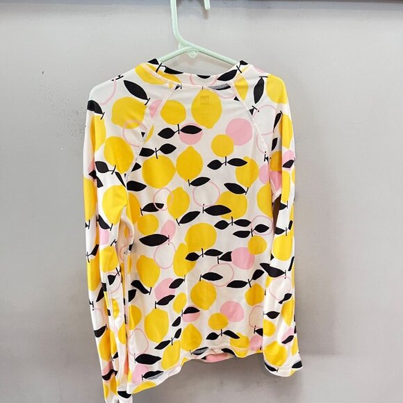 Tea Collection Girls Lemon Print Rash Guard Swim Top Size 10 Polyester/Spandex - Picture 3 of 3